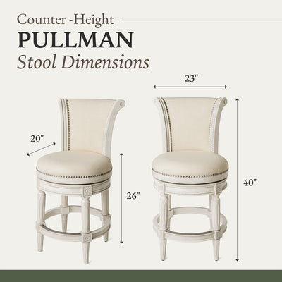 Pullman Wooden Swivel Counter Stool 25"H, Brushed White Oak (For Parts) (2 Pack)