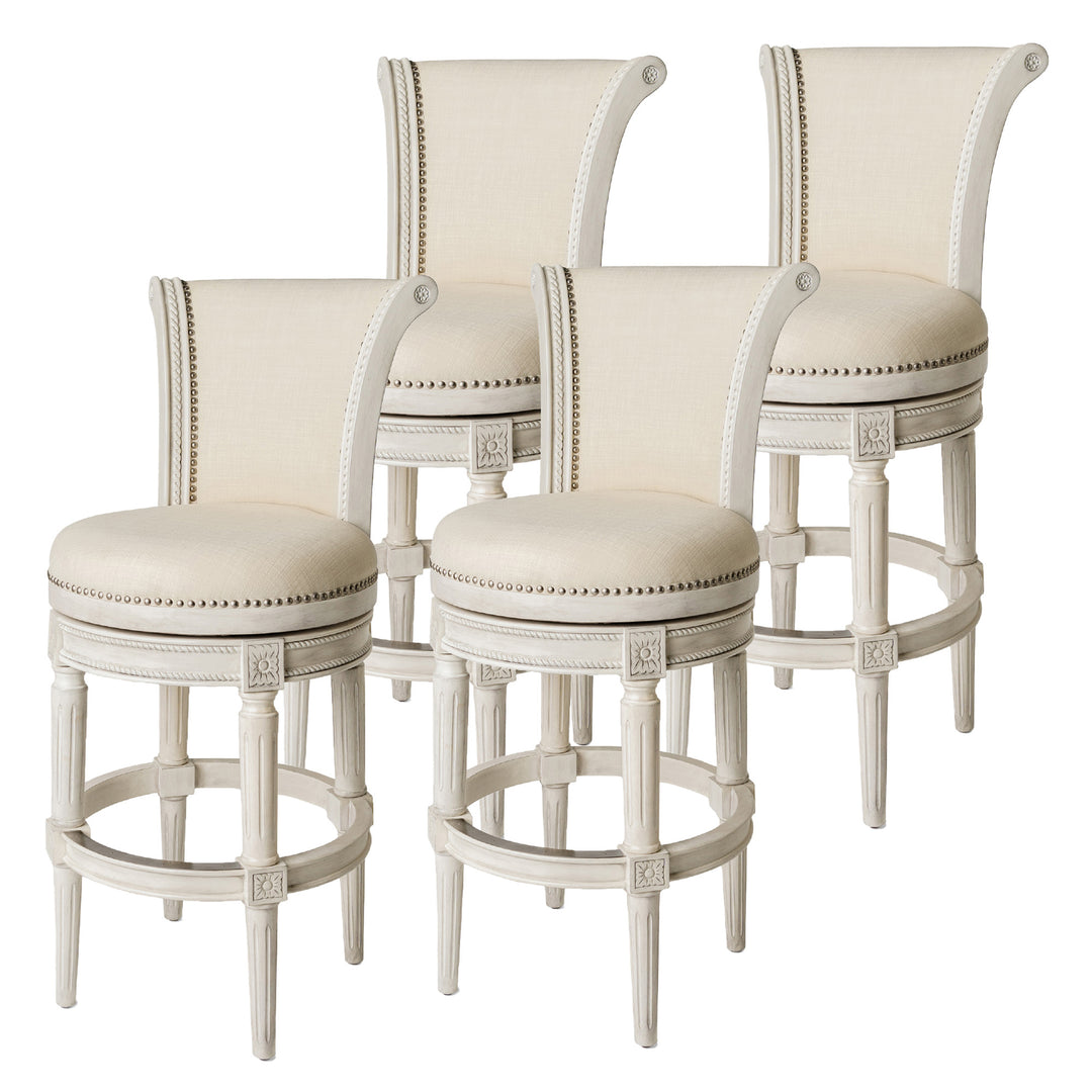 Maven Lane Pullman Swivel Bar Stool, White Oak, Bar Height (Used) (4 Pack) - VMInnovations