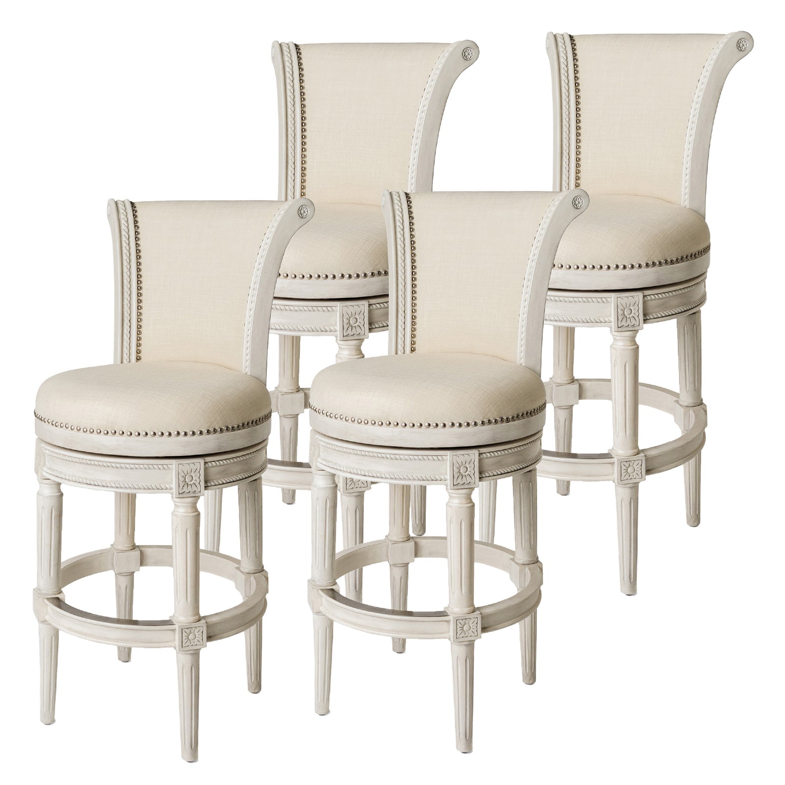 Maven Lane Pullman Swivel Bar Stool, White Oak, Bar Height (Used) (4 Pack) - VMInnovations