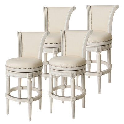 Maven Lane Pullman Swivel Bar Stool, White Oak, Bar Height (Used) (4 Pack) - VMInnovations