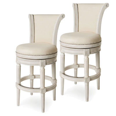 Maven Lane Pullman Swivel Bar Stool, White Oak, Bar Height (Used) (2 Pack)