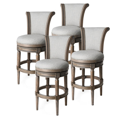 Maven Lane Pullman Swivel Stool, Reclaimed Oak, Bar Height (Open Box) (4 Pack)