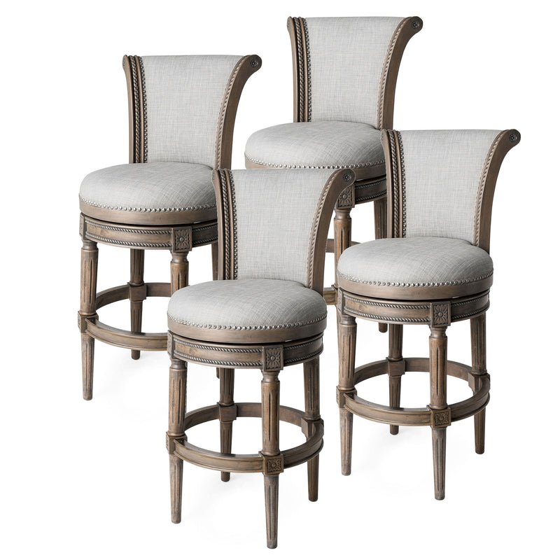 Maven Lane Pullman Swivel Bar Stool, Reclaimed Oak, Bar Height (Used) (4 Pack)