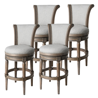 Maven Lane Pullman Swivel Bar Stool, Reclaimed Oak, Bar Height (Used) (4 Pack) - VMInnovations
