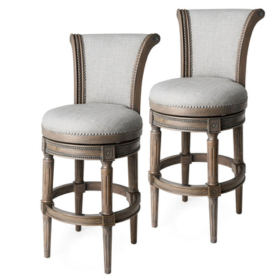 Maven Lane Pullman Swivel Stool, Reclaimed Oak, Bar Height (Open Box) (2 Pack)