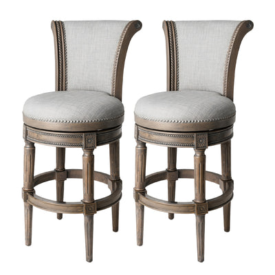 Maven Lane Pullman Swivel Bar Stool, Reclaimed Oak, Bar Height (Used) (2 Pack) - VMInnovations