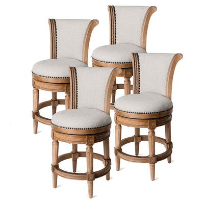 Maven Lane Pullman Swivel Stool Weathered Oak, Counter Height,Open Box (4 Pack)