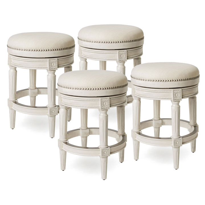 Maven Lane Pullman Swivel Bar Stool, White Oak,Counter Height(Open Box) (4 Pack) - VMInnovations