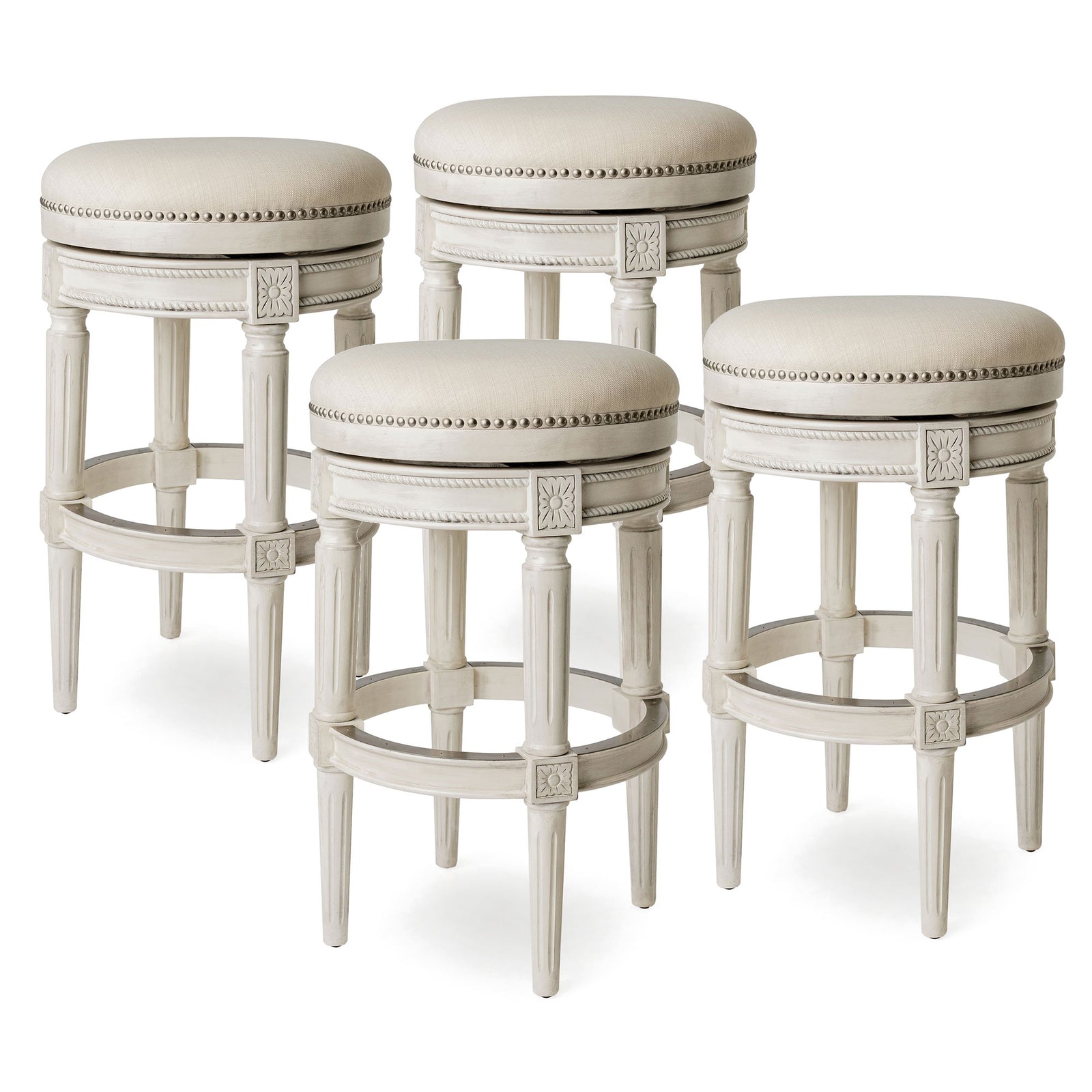 Maven Lane Pullman Swivel Bar Stool White Oak, Bar Height (Open Box) (4 Pack) - VMInnovations