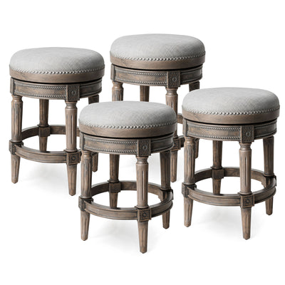 Maven Lane Pullman Swivel Bar Stool, Reclaimed Oak, Counter (Open Box) (4 Pack) - VMInnovations