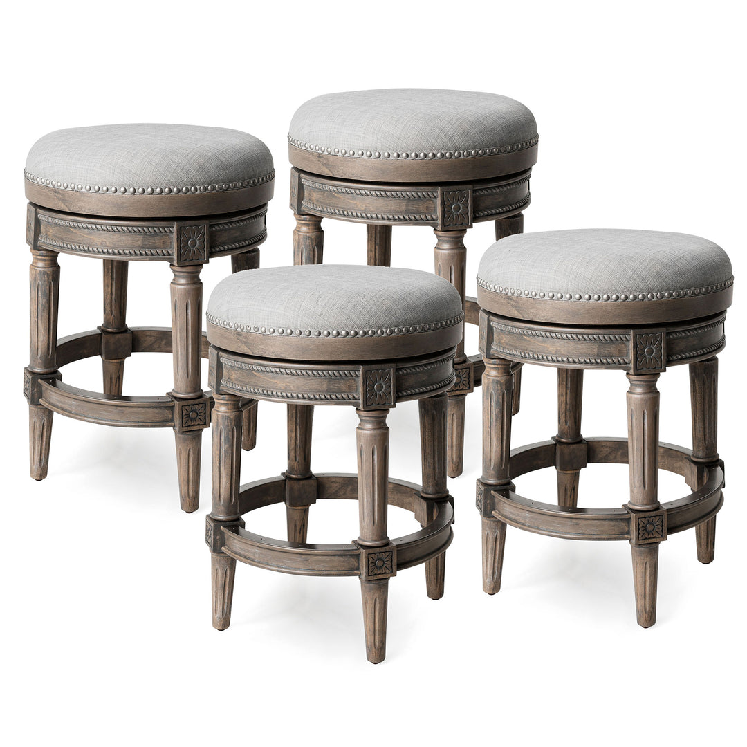 Maven Lane Pullman Backless Swivel Stool, Reclaimed Oak, Counter (Used) (4 Pack) - VMInnovations