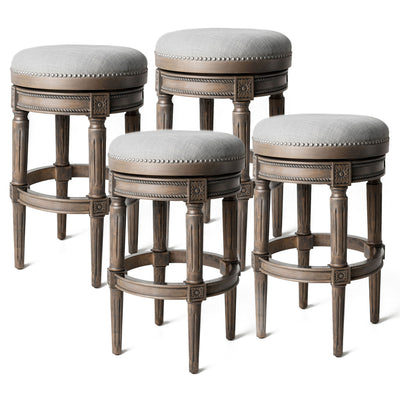Maven Lane Pullman Swivel Bar Stool, Reclaimed Oak, Bar Height (Used) (4 Pack) - VMInnovations