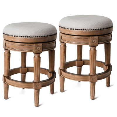 Pullman Backless Swivel Kitchen Counter Stool 25"H, Weathered Oak (Used)(2 Pack)