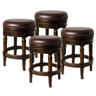 Maven Lane Pullman Swivel Stool, Dark Walnut, Counter Height (Open Box) (4 Pack) - VMInnovations