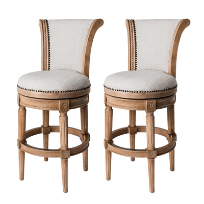 Maven Lane Pullman Swivel Stool, Weathered Oak, Bar Height (Open Box) (2 Pack) - VMInnovations