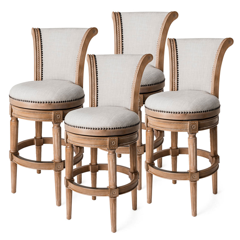 Maven Lane Pullman Swivel Stool, Weathered Oak, Bar Height (Open Box) (4 Pack)