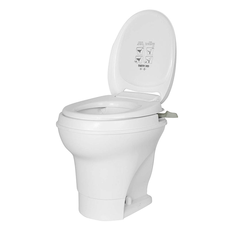 Thetford Aqua Magic V Hand Flush RV Recreational Vehicle Toilet, White (Used)