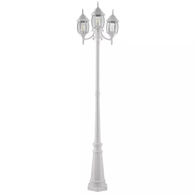 Noma Triple-Head Weather Resistant Lamp Post Lantern w/Real Glass, White (Used)