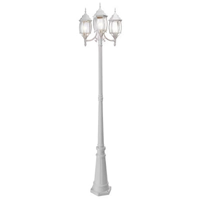 Noma Triple-Head Weather Resistant Lamp Post w/Real Glass, White (Open Box)