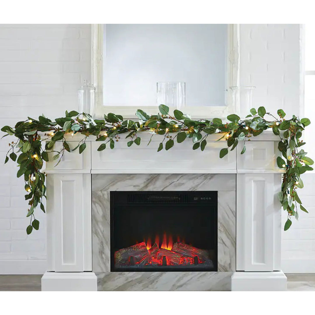 Noma Pre-Lit 9' Eucalyptus Christmas Garland w/Battery LED Lights (Open Box) - VMInnovations