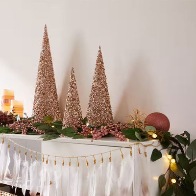 NOMA 9' Pre-Lit Flocked Eucalyptus Garland with 35 Warm White Lights (For Parts) - VMInnovations