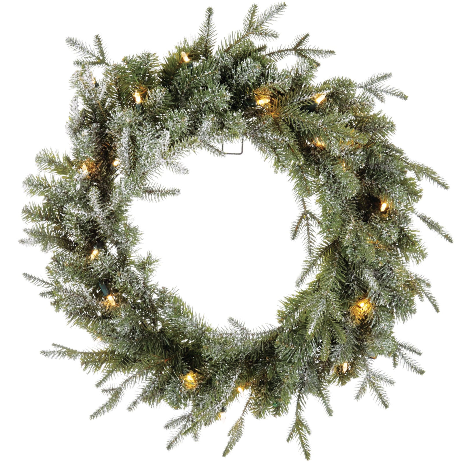 Noma 24" Frosted Artificial Battery Operated Pre Lit Holiday Wreath (Open Box) - VMInnovations