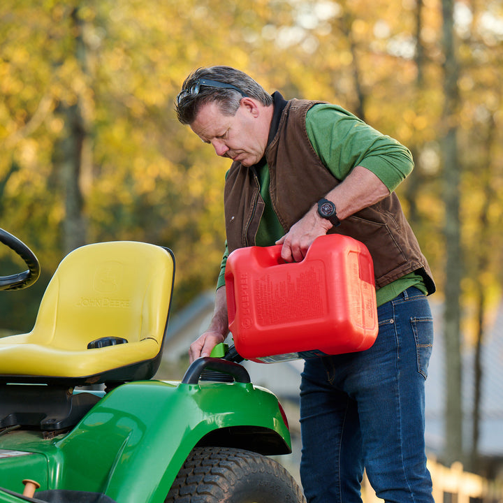 Scepter Dual Handle Gasoline Can Jug with Funnel, 5 Gal/18.9L, Red (Open Box) - VMInnovations