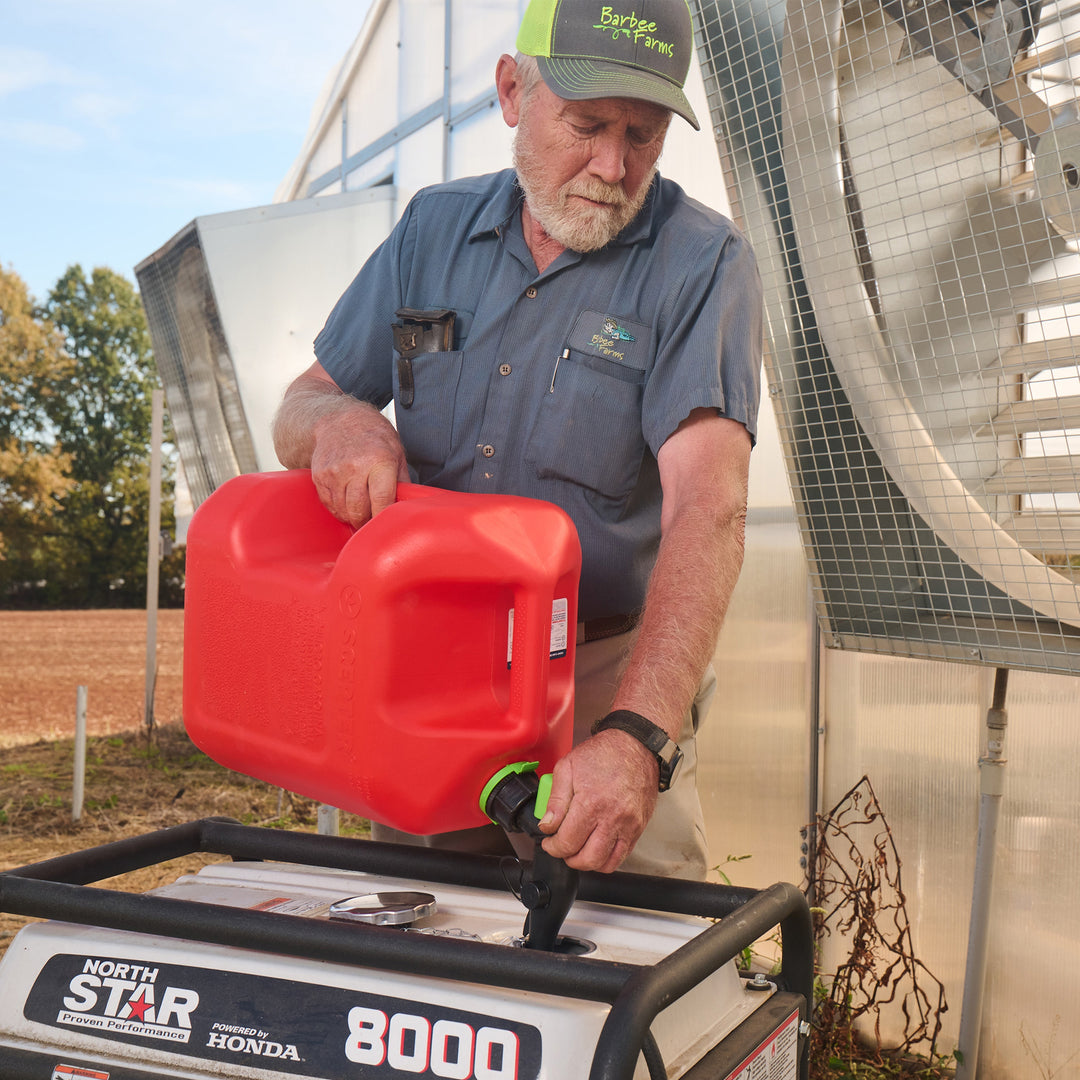 Scepter Dual Handle Gasoline Can Jug with Funnel, 5 Gal/18.9L, Red (Open Box)