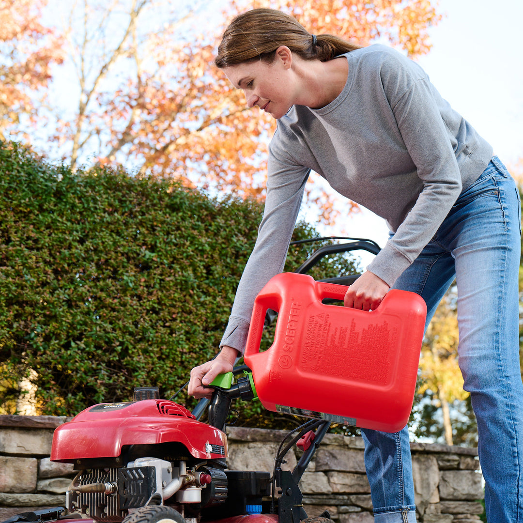 Scepter SmartControl Dual Handle Gasoline Can Jug with Funnel, 5 Gal/18.9L, Red