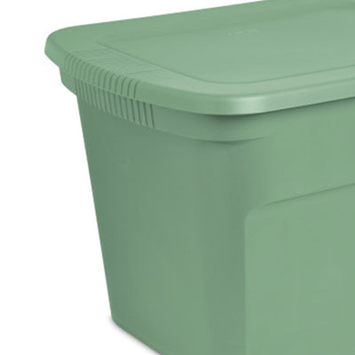 Sterilite 18 Gallon Stackable Storage Tote with Handles, Crisp Green (8 Pack)