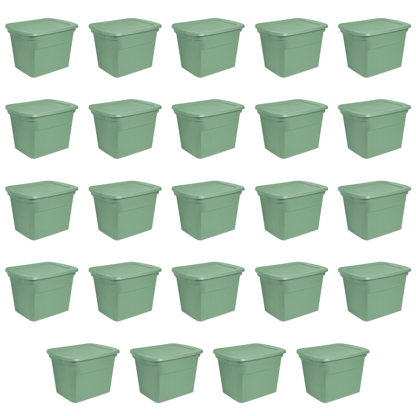 Sterilite 18 Gallon Stackable Storage Tote with Handles, Crisp Green (24 Pack) - VMInnovations