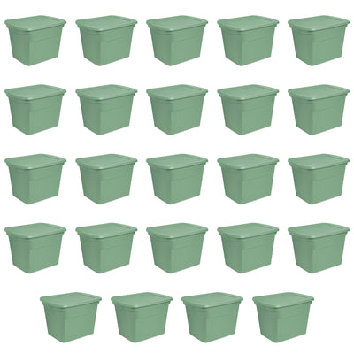 Sterilite 18 Gallon Stackable Storage Tote with Handles, Crisp Green (24 Pack) - VMInnovations
