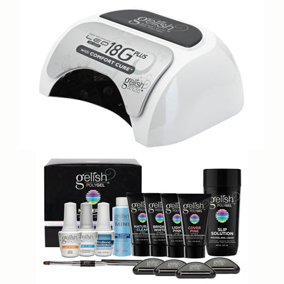 Gelish 18G Plus Comfort Cure LED Cure Light w/PolyGel Nail Technician Master Kit