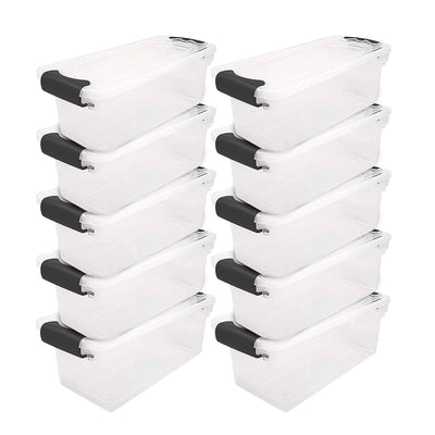 Homz 7.5 Qt Clear Storage Organizing Container Bins with Latching Lids, 10 Pack