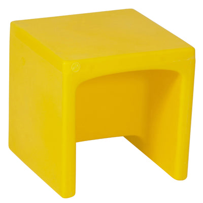 Children's Factory Indoor Outdoor Classroom & Playroom Kids Cube Chair, Yellow - VMInnovations