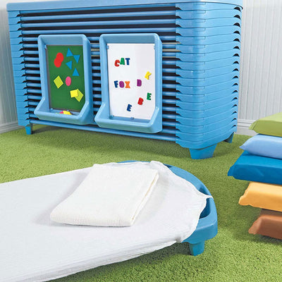 Angeles SpaceLine Toddler Portable Nap Cots for Kids, Wedgewood Blue (4 Pack)