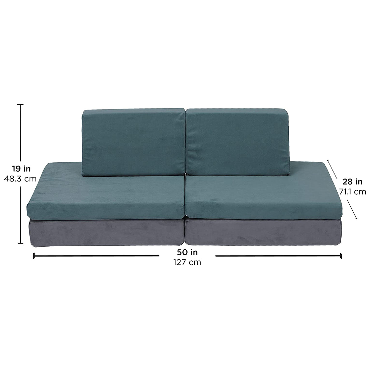 Children's Factory Multipurpose Whatsit Flexible Seating Kids Sofa Couch, Gray - VMInnovations