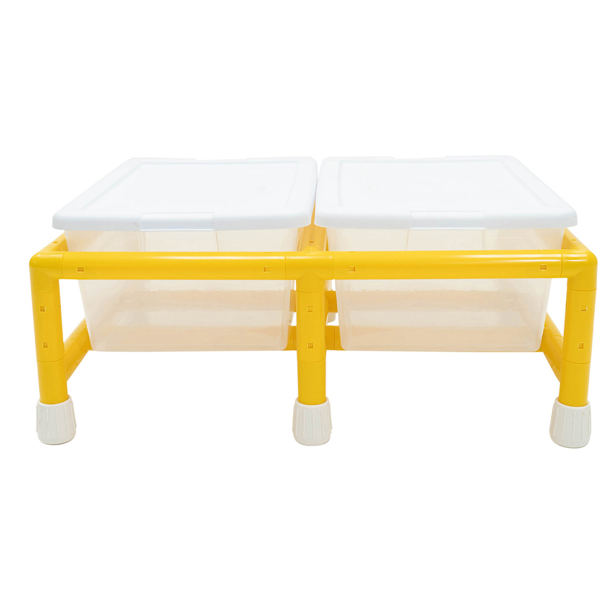 Children's Factory Mini Double Discovery Sensory Kids Table with 2 Tubs, Yellow - VMInnovations