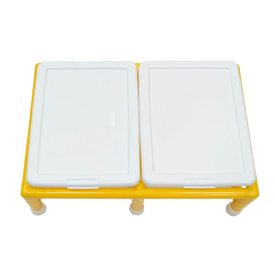Children's Factory Mini Double Discovery Sensory Kids Table with 2 Tubs, Yellow - VMInnovations