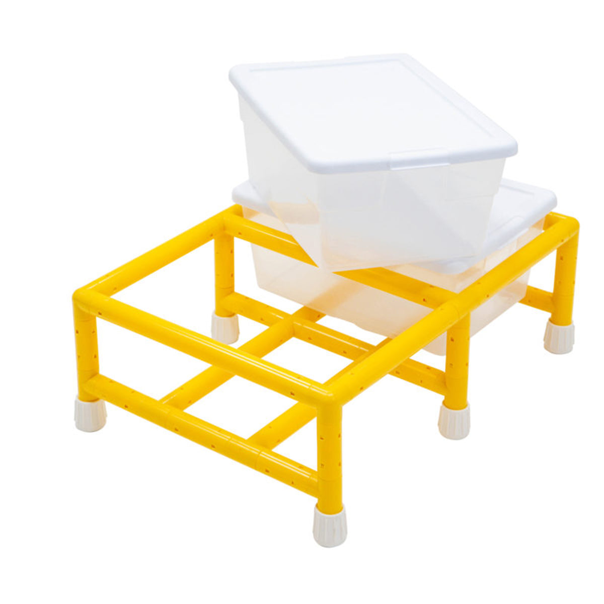 Children's Factory Mini Double Discovery Sensory Kids Table with 2 Tubs, Yellow - VMInnovations