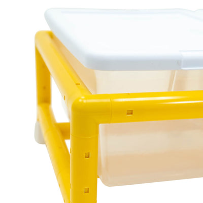 Children's Factory Mini Double Discovery Sensory Kids Table with 2 Tubs, Yellow - VMInnovations