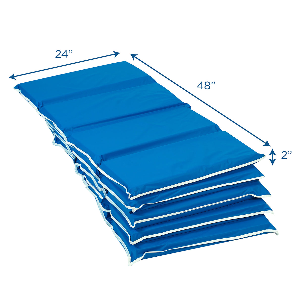 Children's Factory 2 Inch Tough Duty Daycare Folding Rest Mat, Blue (5 Pack) - VMInnovations