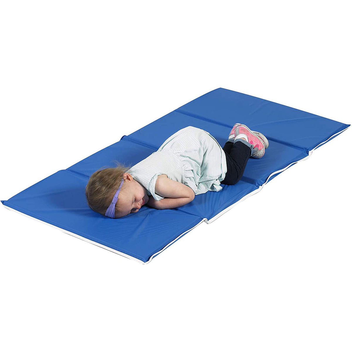 Children's Factory 2 Inch Tough Duty Daycare Folding Rest Mat, Blue (5 Pack) - VMInnovations