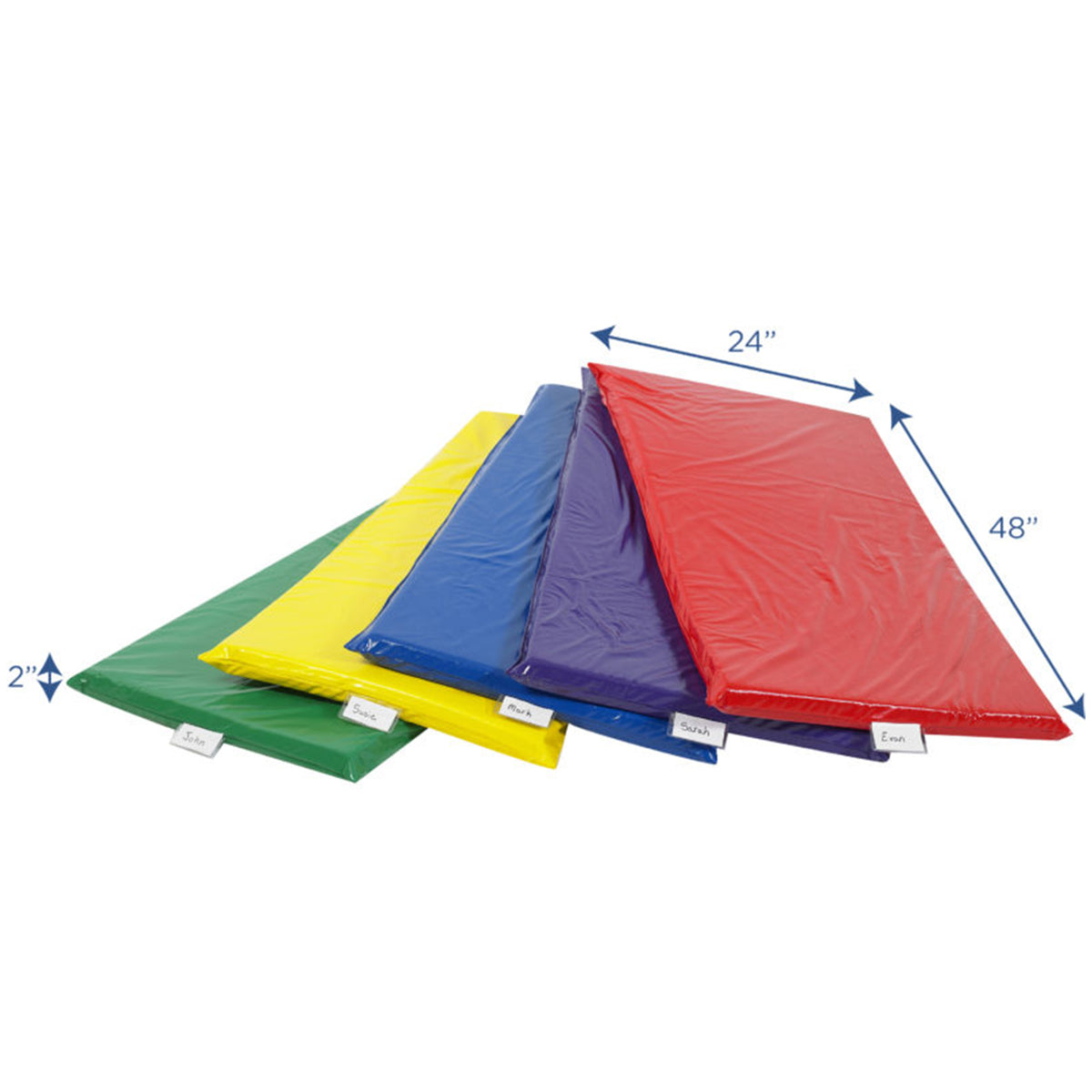 Children's Factory 2 Inch Daycare Floor Sleeping Rest Mats, Rainbow (Set of 5) - VMInnovations