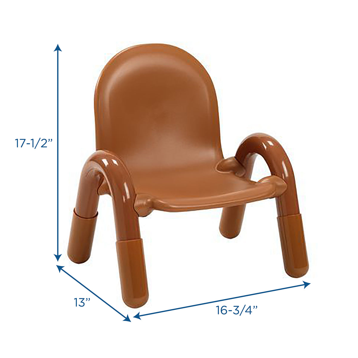 Angeles BaseLine 7'' Natural Wood Stackable Toddler School Desk Chair, Brown