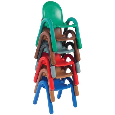 Angeles BaseLine 7'' Natural Wood Stackable Toddler School Desk Chair, Brown