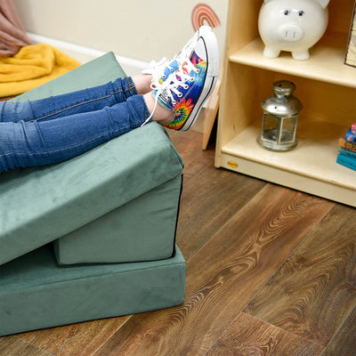 Children's Factory Multipurpose Whatsit Flexible Seating Kids Sofa Couch, Teal