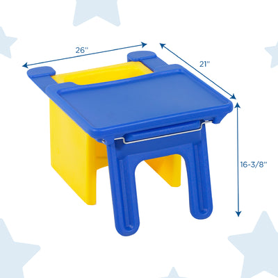 Children's Factory Edutray Converts Cube Chair to Kids Desk For Toddlers, Blue