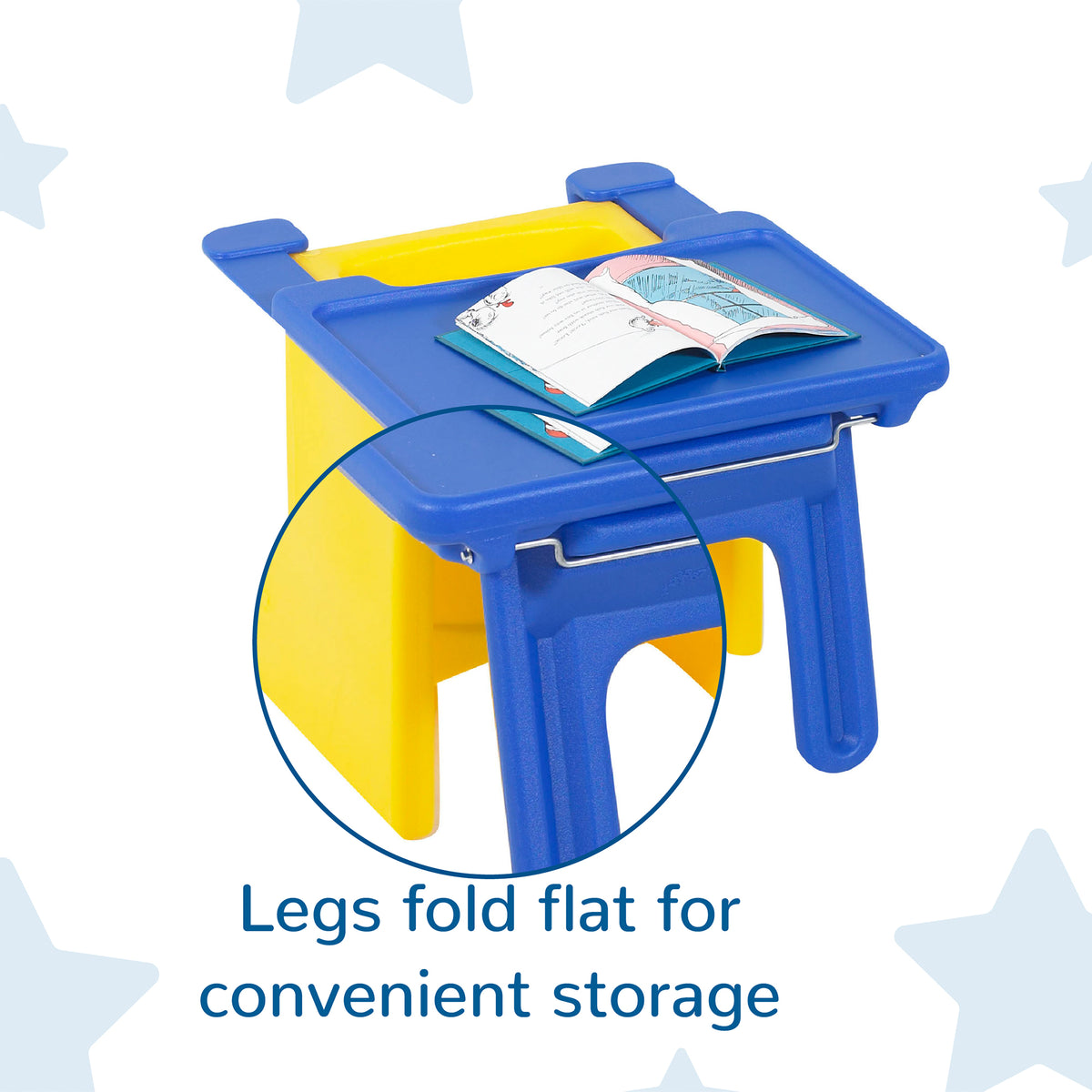Children's Factory Edutray Converts Cube Chair to Kids Desk For Toddlers, Blue - VMInnovations