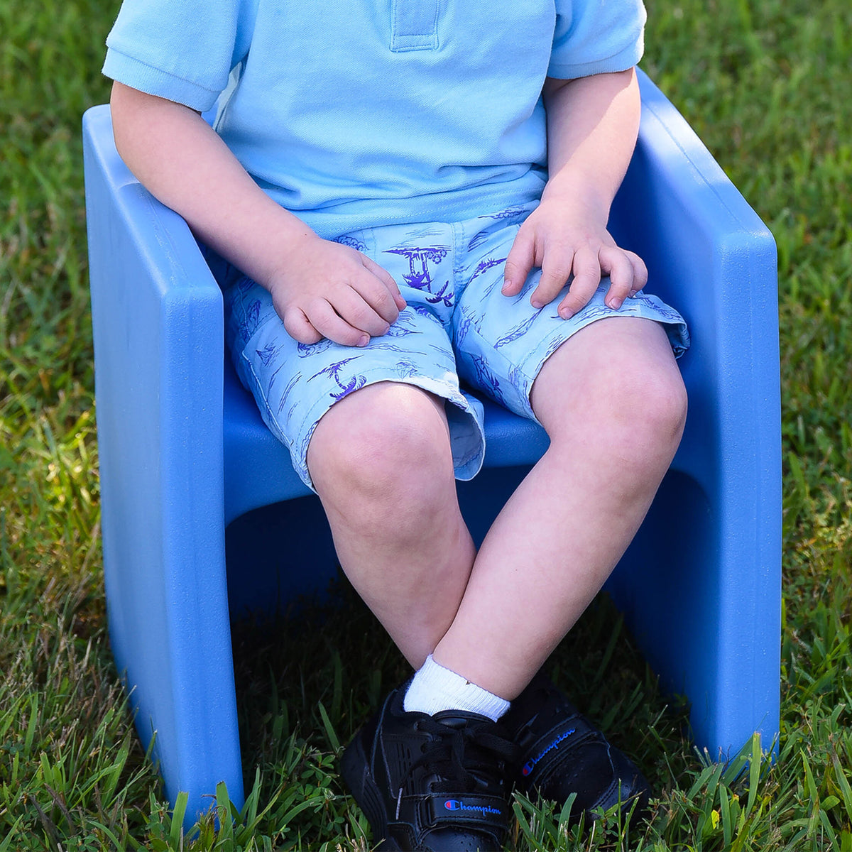 Children's Factory Indoor Outdoor Kids Cube Chair For Classroom, Sky Blue - VMInnovations